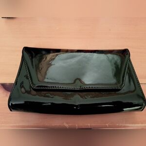 Vintage Cabrelli Black Patent Leather Clutch with shoulder strap